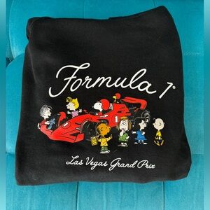 2024 F1 Formula One Las Vegas PEANUTS X F1 Collaboration Black Hoodie Youth XL
